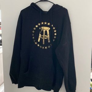 Black Hoodie with Gold Barstool logo